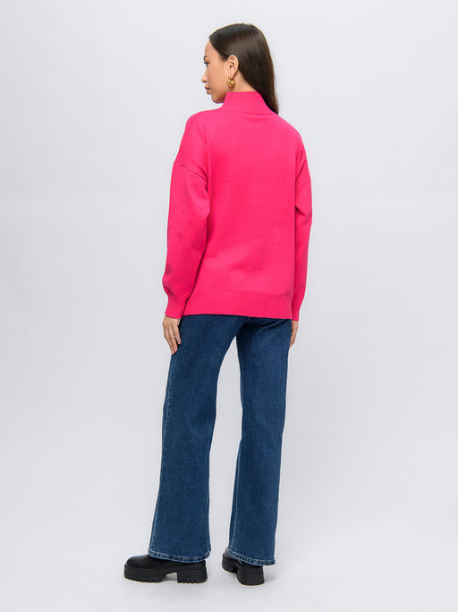 Джемпер цвета фуксии с декоративным швом - 1001dress фото 3