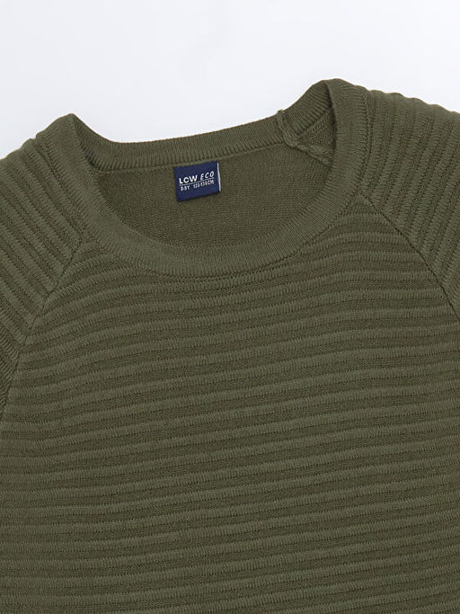 Bisiklet Yaka Dokulu Erkek ?ocuk Triko Kazak - Waikiki фото 2