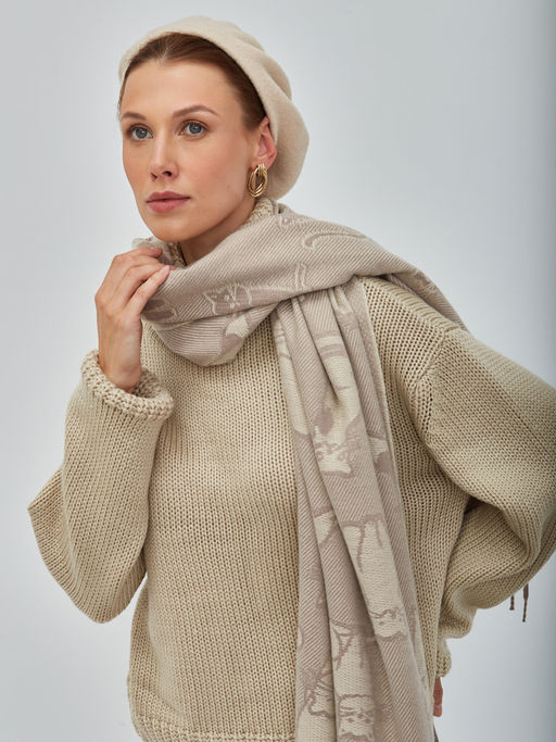 В составе шерсть. Большой теплый двусторонний палантин - Tantino фото 3