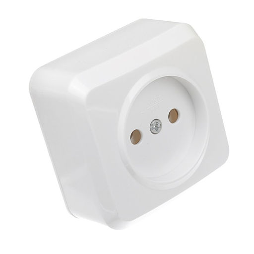 Цена за 2 шт. Розетка Smartbuy «Юпитер», 10 А, открытая, одноместная, без заземления, белая