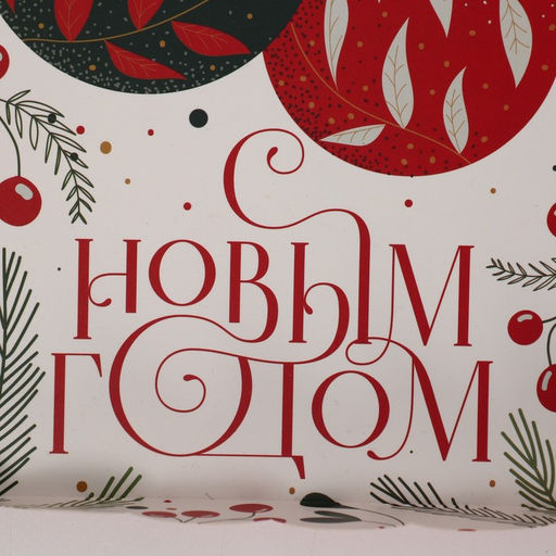 Цена за 5 шт. Коробка для кондитерских изделий новогодняя с пластиковой крышкой «С Новым годом», 21×21×3 см