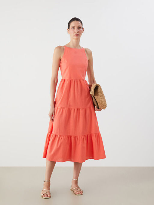 Bisiklet Yaka Ask?l? Katkat Elbise