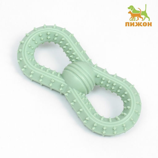 Игрушка для собак Бесконечность, TPR, массажная, 19 см, зелёная