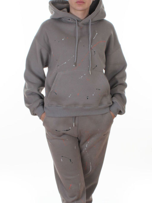 006 GRAY Костюм спортивный зимний женский (95% хлопок, 5% полиэстер)