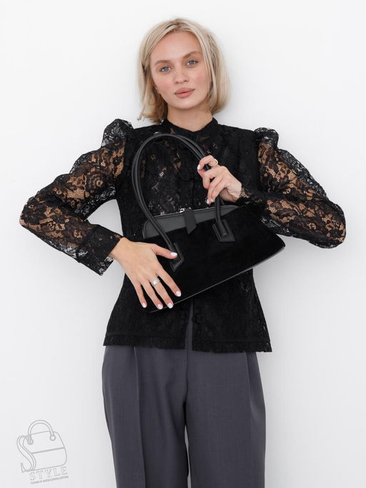 Сумка женская кожаная 6006LF black Polina&Eiterou