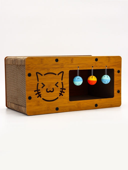 Когтеточка-лежанка Пижон из гофрокартона с кошачьей мятой КотТедж, 482424 см фото 4