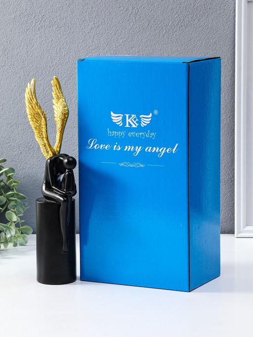 Сувенир полистоун "Ангел" чёрный с золотом 6х8,3х31 см