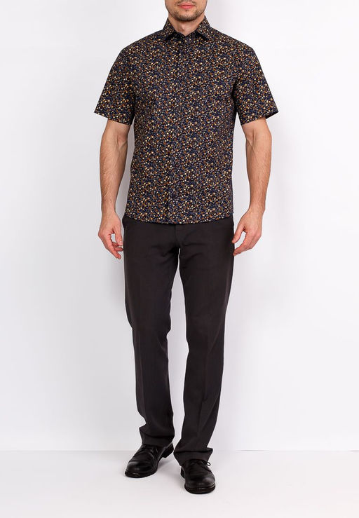 Сорочка мужская короткий рукав GREG 253/107/5432/KZS STRETCH  фото 5