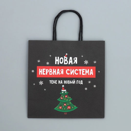 Пакет подарочный крафтовый Нервы, 22 22 11 см - Дарите счастье фото 6