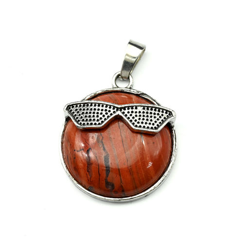 Подвеска Смайл 27мм с яшмой красной