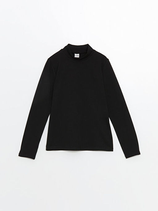 Yar?m Bal?k?? Yaka Basic K?z ?ocuk Ti??rt