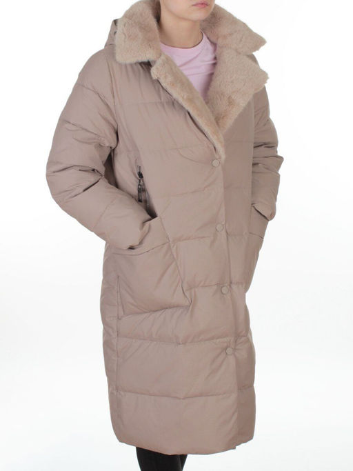 8806 BEIGE Пальто зимнее женское (200 гр. холлофайбер)