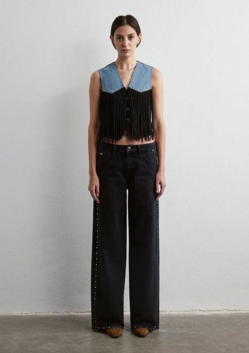 Brenna Iconic Puskullu Parcal? Jean Yelek - Mavi фото 4