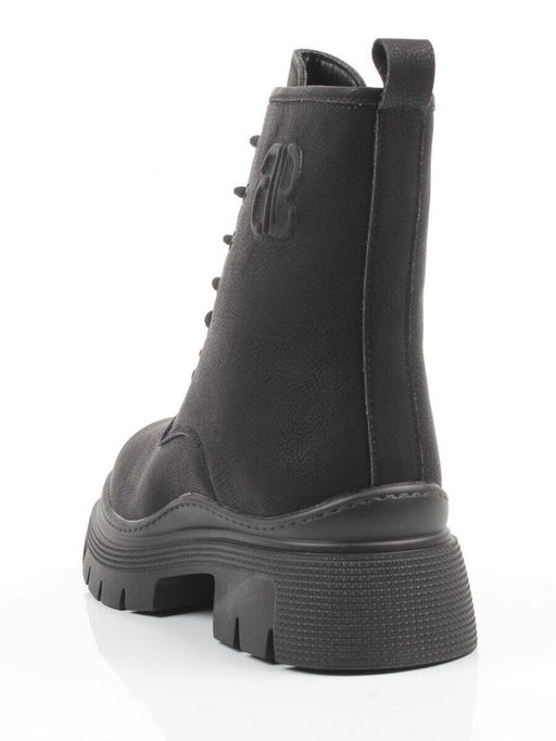 04-WD022-1M BLACK Ботинки зимние женские (натуральная кожа, 100% шерсть)