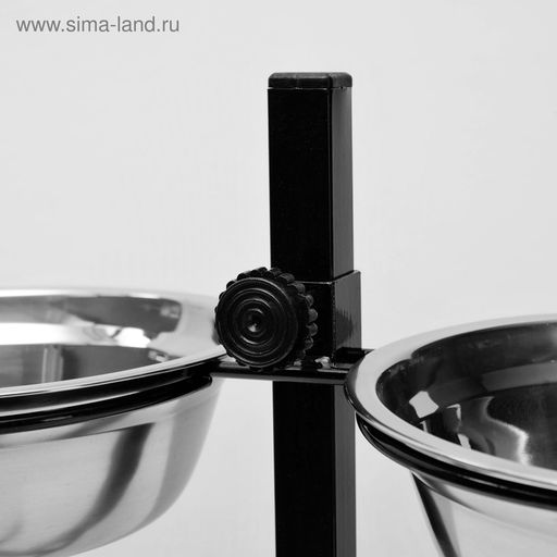 Подставка с мисками, 21.5 л, высота 50 см, разборная, чёрная - Пижон фото 5