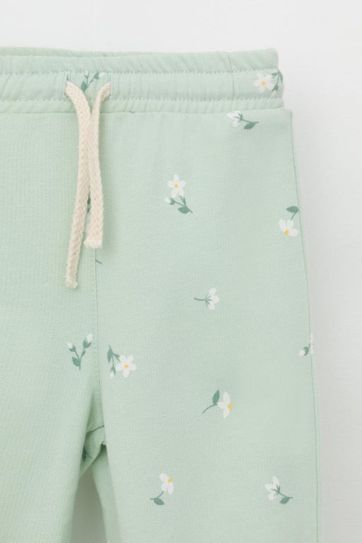 КР 400796/пастельно-зеленый,милые цветочки к543 брюки д/дев яс