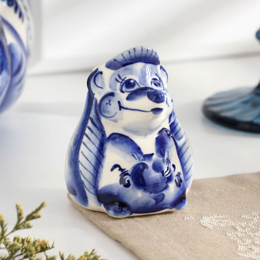 Подставка для зубочисток Ёж, фарфор гжель - Simaland фото 4