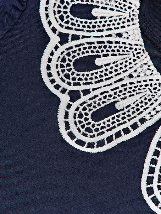 Платье для девочки в школу нарядные вещи UD 7483 т.синий - Mini maxi фото 5