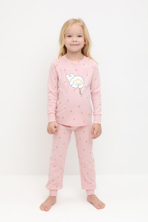 Crockid _ К 1621/розовый жемчуг,цветочная поляна пижама дет  фото 4