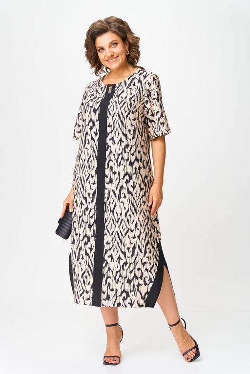 Платье Michel Chic 2168 бежевый, черный  фото 4