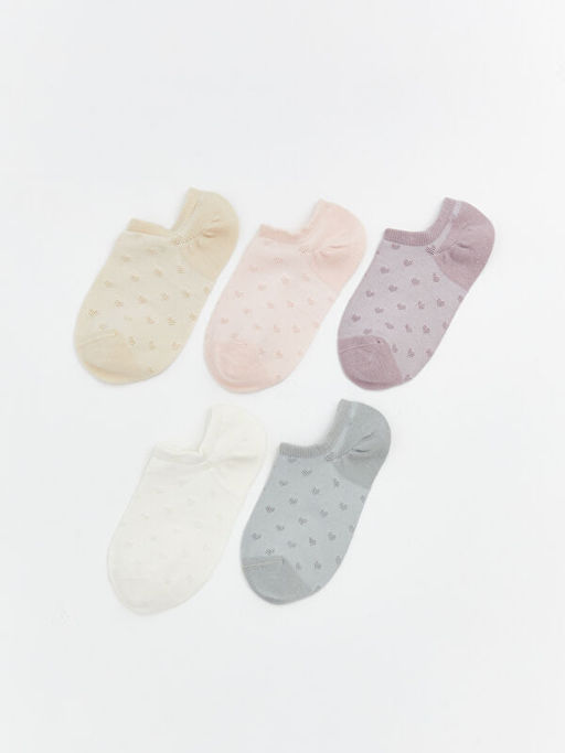 Kalp Nak??l? Kad?n Sneaker ?orap 5li