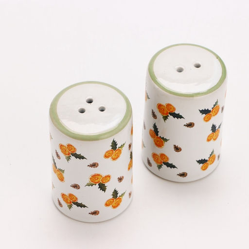 Солонка и перечница новогодние «Апельсины», 12×6.5×7 см, ручная работа