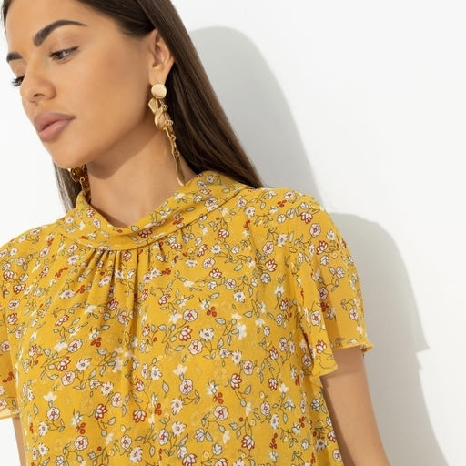 Платье с креативным воротником Мечтательная (желтый) - Charutti фото 3