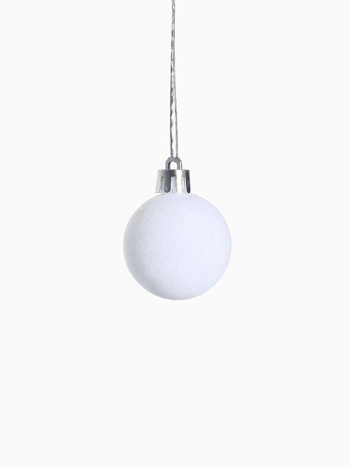 Ёлочные шары набор 12 шт., d=4 см, Бархат. Время карнавала белый - Зимнее волшебство фото 4