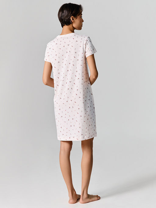 Сорочка ночная женская розовая с цветочным принтом - Mark formelle фото 3