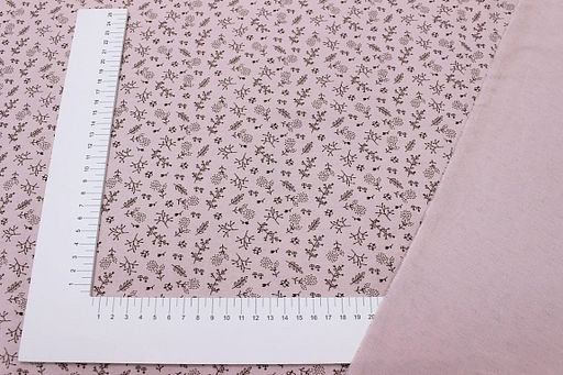 Теплый хлопок Мелкая ботаника цв.бледный розово-сиреневый, ш.1.48м, хлопок-100%, 160гр/м.кв - Купава фото 3