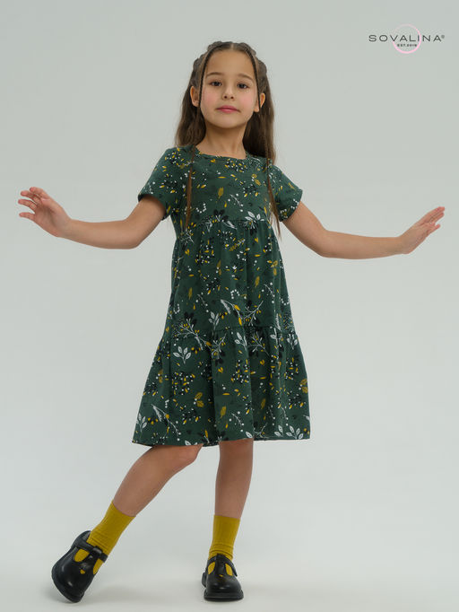 Платье Тия горчичные ветки - Sovalina фото 12