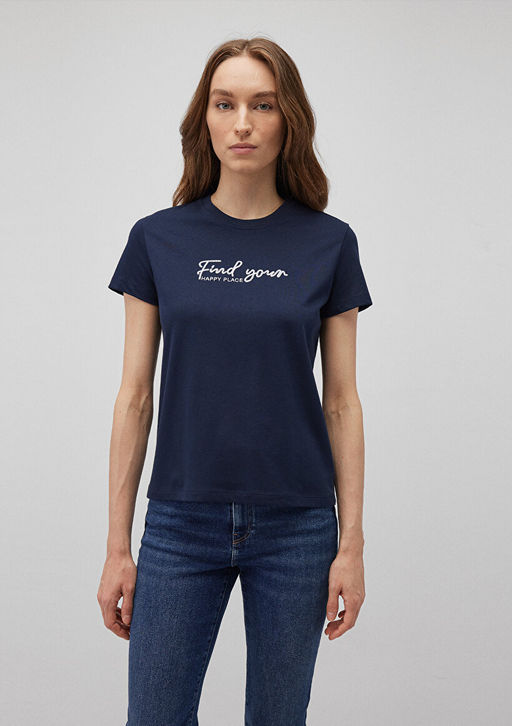 Bask?l? Lacivert Tisort - Mavi фото 3