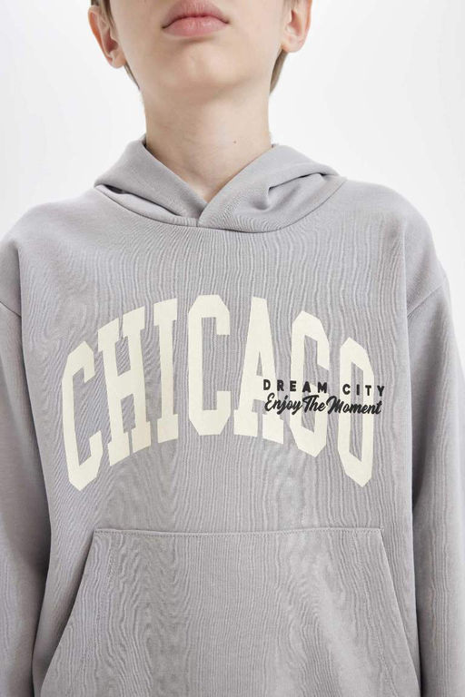 Толстовка обычного кроя с капюшоном для мальчиков - Defacto фото 5