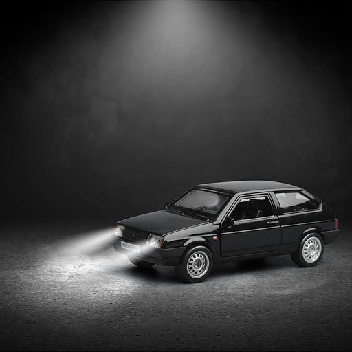 Машина металл LADA 2108 "Спутник" 12см, (свет-звук,откр. дв, баг.) инерц., в коробке