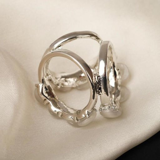 Муфта для платка «Треугольник», цвет серый в серебре