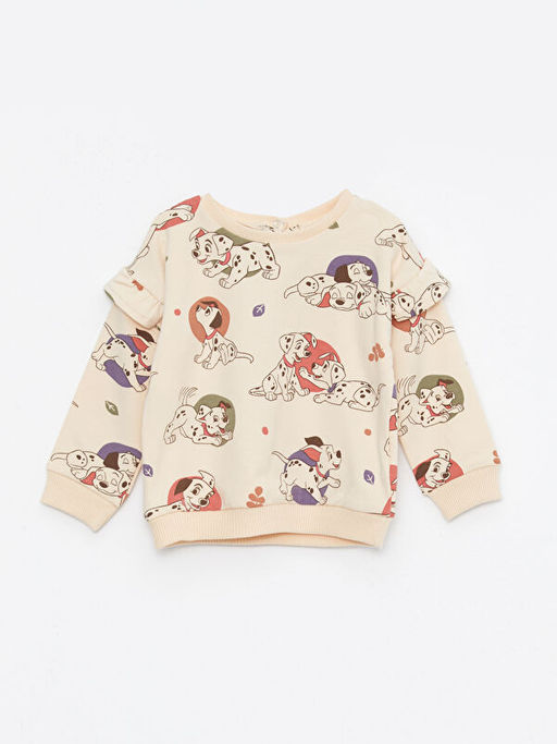 Bisiklet Yaka Uzun Kollu 101 Dalma?yal? Bask?l? K?z Bebek Sweatshirt ve Tayt 2li Tak?m - Waikiki фото 2