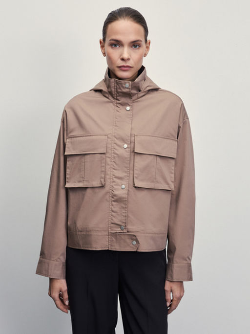 Куртка с накладными карманами и капюшоном / Zarina  фото 4