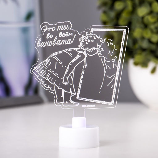 Светильник 3D RISALUX Девочка, LED-ночник, RGB 6 цветов, от батареек LR1130 3 шт., 9?9.5 см  фото 3