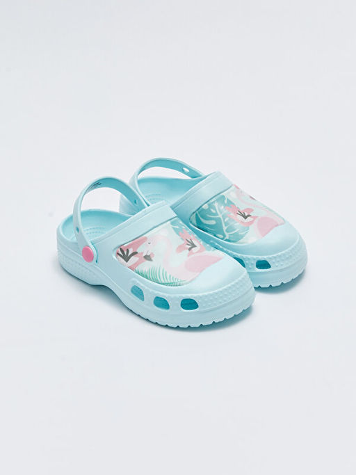 Bask?l? K?z ?ocuk Plaj Sandaleti