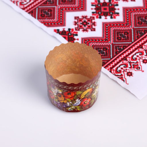 Цена за 20 шт. Форма бумажная для кулича «Жостово», 7×6 см, МИКС