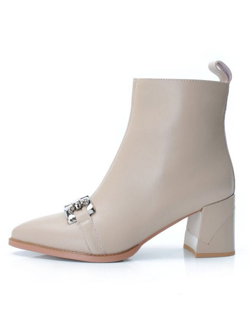 01-PCT167-3 BEIGE Ботинки демисезонные женские (натуральная кожа, байка)