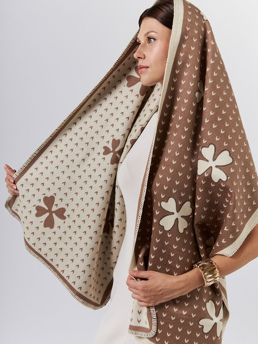 в СОСТАВЕ ШЕРСТЬ и КАШЕМИР Большой, мягкий, теплый однотонный двусторонний палантин. - Tantino фото 5