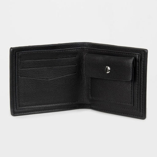 Портмоне мужское без застежки, отдел для купюр, для карт, для монет, чёрное