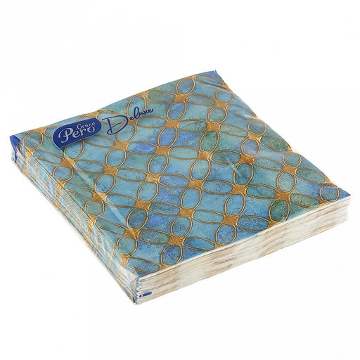 Салфетки бумажные 33х33см "GrandPero Deluxe", 3-х слойные, 20 штук в упаковке, "Витраж" (Россия)