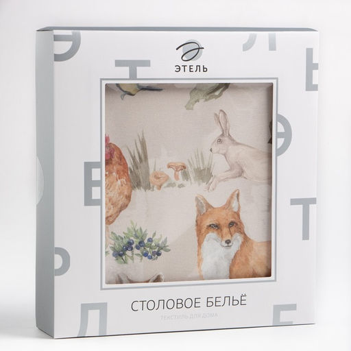 Набор столовый Этель Forest landscape скатерть 148*218+/-2см с ГМВО, салф.40х40 см - 12 шт  фото 8