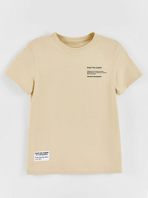 Футболка для мальчиков бежевая с надписью - Mark formelle фото 5