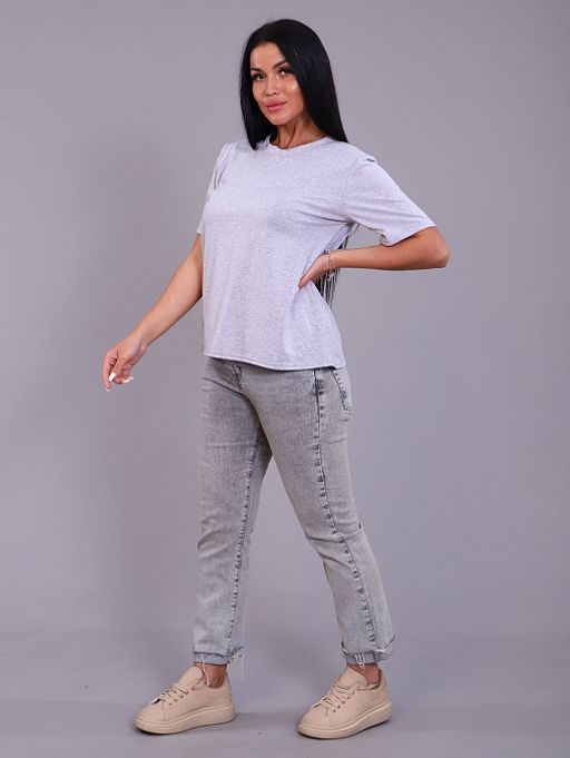 РАСПРОДАЖА Футболка жен.О-образный вырез_серый - Ihomelux фото 3