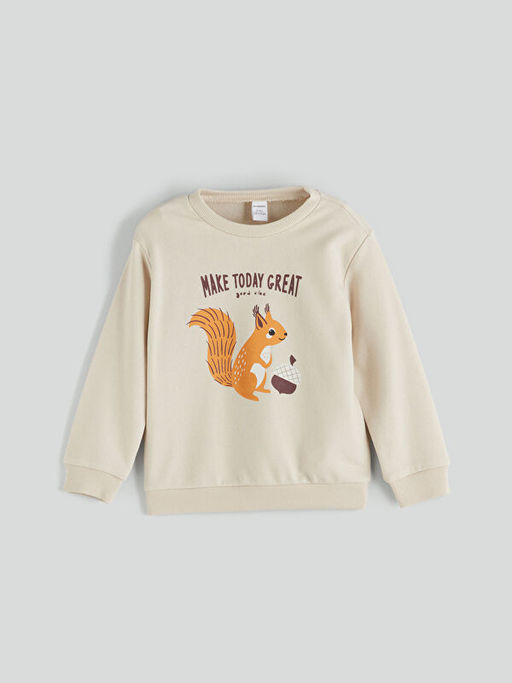 Bask?l? Erkek ?ocuk Sweatshirt ve E?ofman Alt?