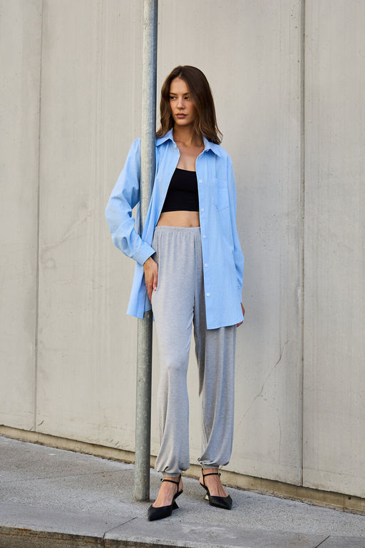 Рубашка оверсайз в полоску хлопковая