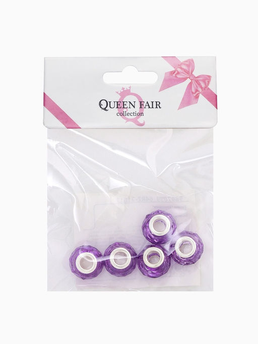 Цена за 5 шт. Шарм бусина «Хрусталик», для творчества, фиолетовый